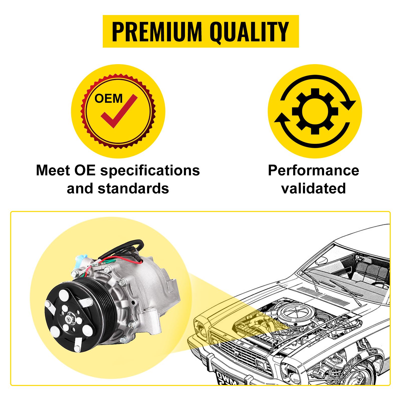 VEVOR honda civic ac compressor clutch meets oe specifications, performance validated.
