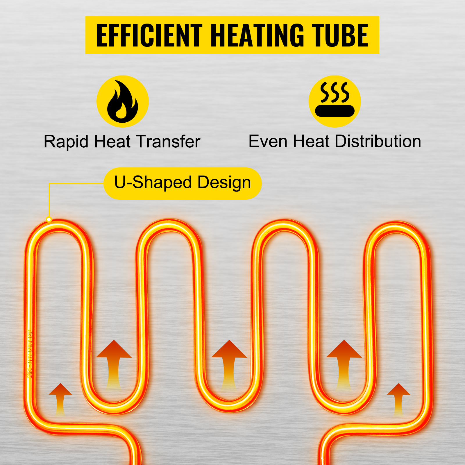 efficient heating tube with u-shaped design for even heat distribution in VEVOR commercial food warmer.
