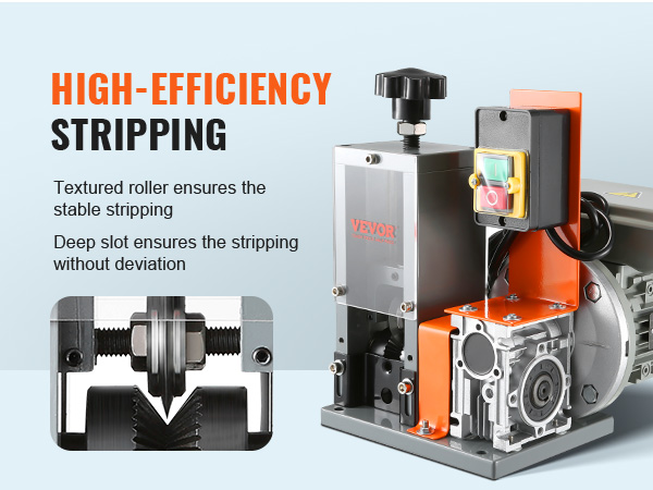 высокоэффективная машина для зачистки проволоки VEVOR с текстурированными роликами и глубоким пазом для стабильной зачистки.