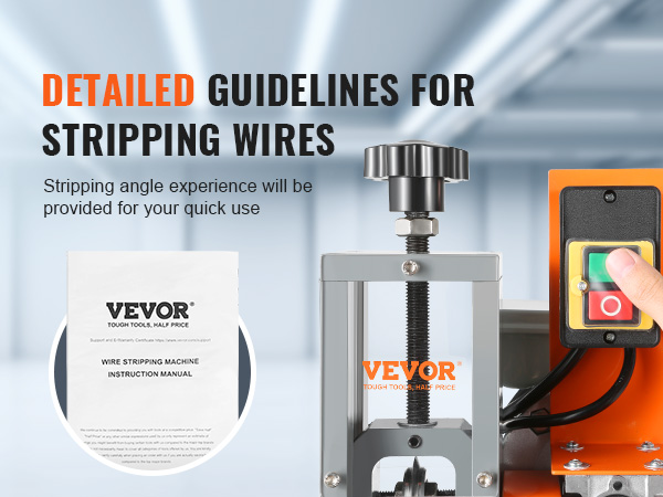 подробные рекомендации по зачистке проводов с помощью машины для зачистки проводов VEVOR с инструкцией по эксплуатации.
