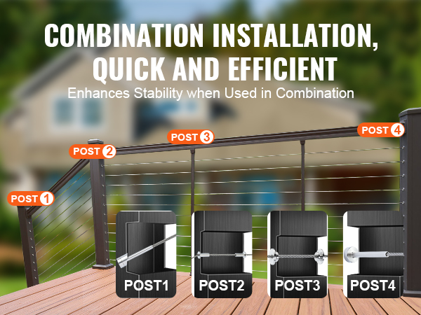 VEVOR stainless steel protector sleeves, enhancing stability with combination installation.