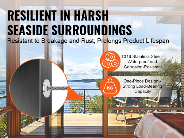 VEVOR stainless steel protector sleeves for seaside environments, rust-resistant, and strong load capacity.