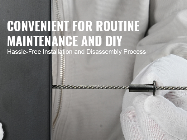 person demonstrating VEVOR stainless steel cable railing sleeves installation for easy diy maintenance.
