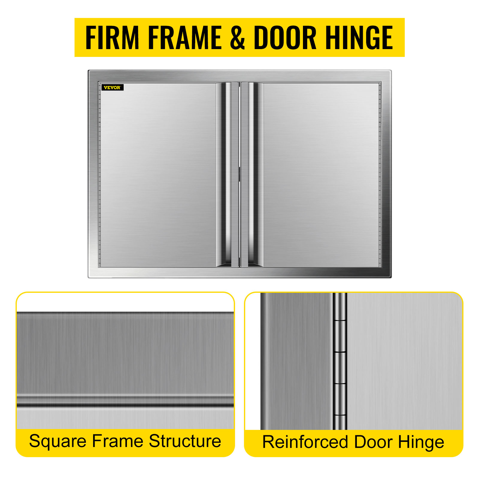 VEVOR bbq access door with firm frame, square structure, and reinforced door hinge.