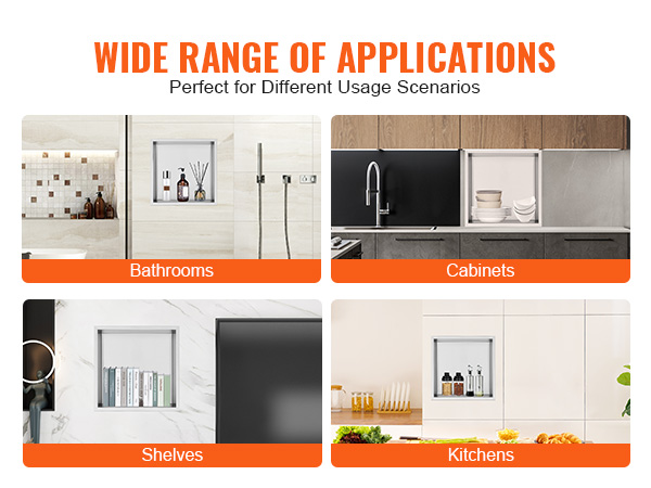 VEVOR storage solutions for bathrooms, cabinets, shelves, and kitchens.