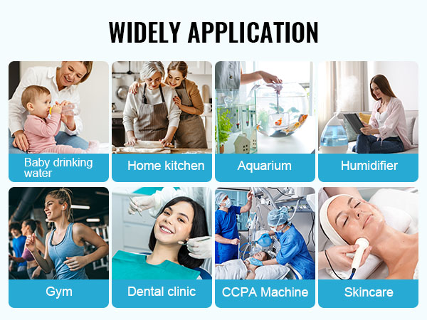 VEVOR water distiller for baby drinking water, home kitchen, aquarium, humidifier, gym, dental clinic, skincare.