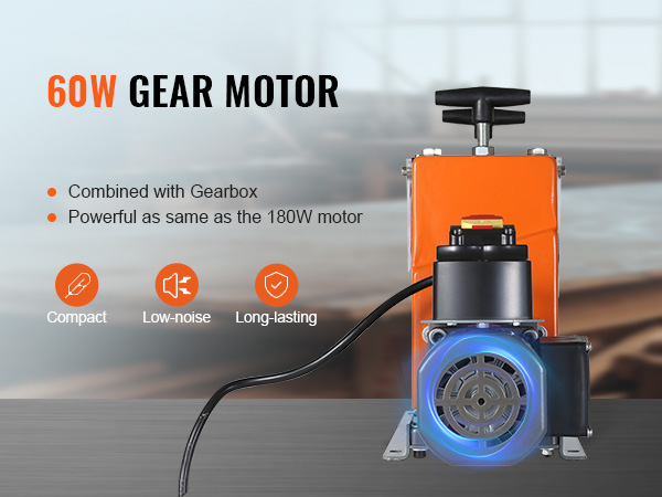 Машина для зачистки проволоки VEVOR с редукторным двигателем мощностью 60 Вт отличается компактностью, низким уровнем шума и долговечностью.