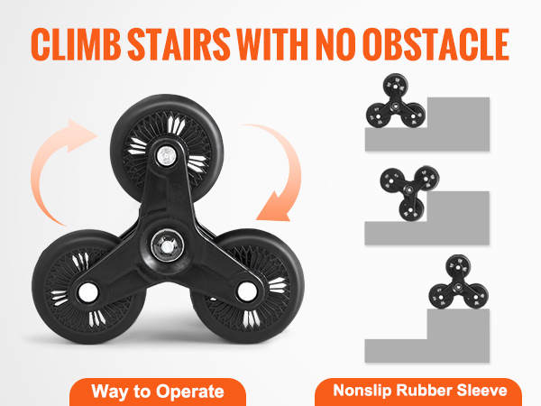 VEVOR stair climbing cart, easy stair navigation with nonslip rubber wheels, no obstacles in carrying.