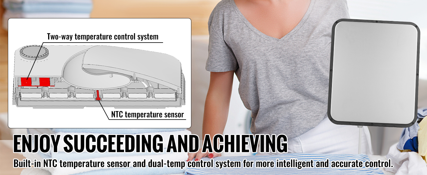 VEVOR šilumos spauda mašina su ntc temperatūros jutiklis ir " dual-temperatūros kontrolės sistema tikslią kontrolę.