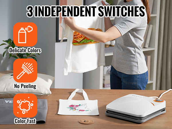 VEVOR šilumos spauda mašina su kaitinimo elementas, spausdinami tote maišą, subtilus spalvų, jokio lupimo, colorfast.