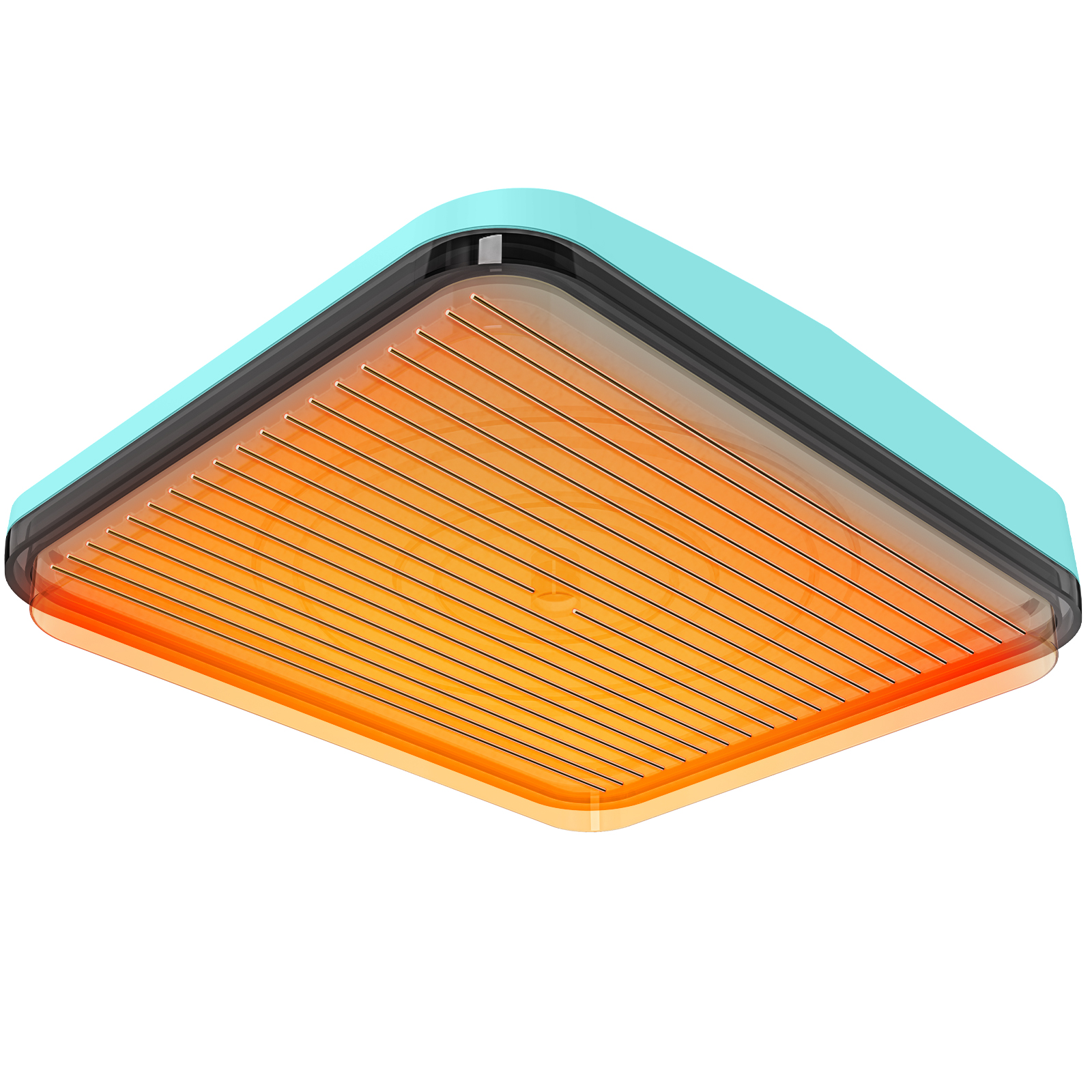 VEVOR heat press machine with turquoise frame and orange heating plate, displaying a sleek, modern design.