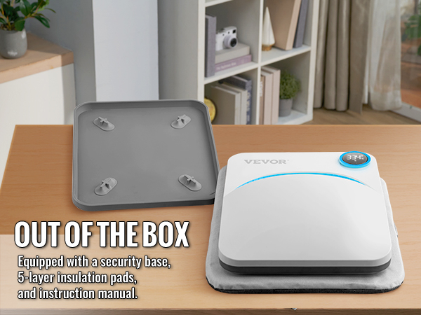 VEVOR soojuse vajutage masin lauale turvalisuse baasi ja isolatsioon padjad.