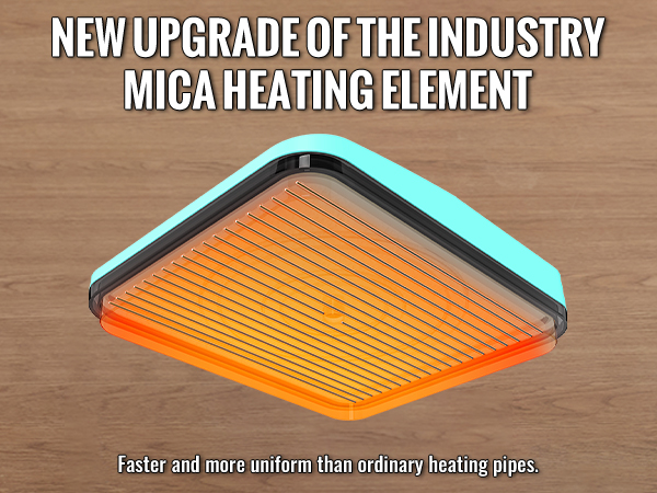 Термопресс-машина VEVOR с новым нагревательным элементом из слюды для более быстрого и равномерного нагрева деревянной поверхности.