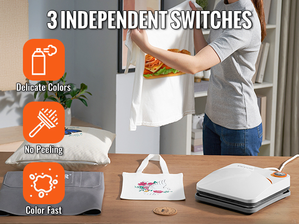 VEVOR šilumos spaudos mašina šalia balta nešti maišą su spalvingas paukštis dizainas, pabrėždamas, energingas, ilgalaikis spaudinių.