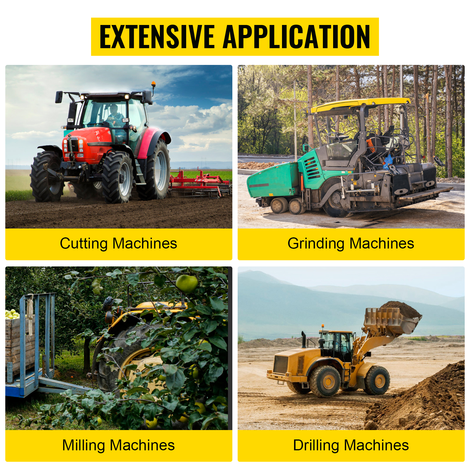 cutting, grinding, milling, and drilling machines with VEVOR trailer hitch usage.