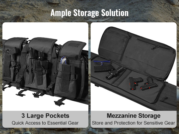 VEVOR tactical range bag with 3 large pockets for gear access and secondary compartment for protection.