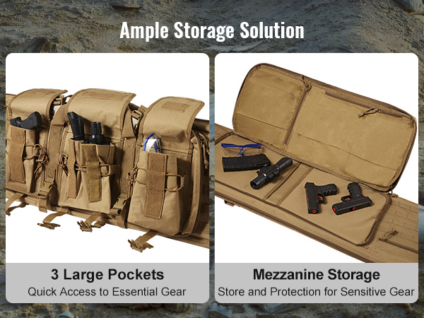 VEVOR tactical range bag with 3 large pockets and secondary storage for gear protection.