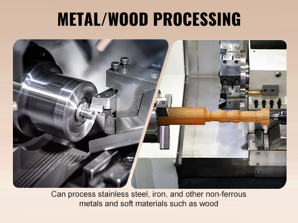 Мини-токарный станок VEVOR по металлу для обработки нержавеющей стали и древесины, идеально подходящий для проектов из металла / древесины.