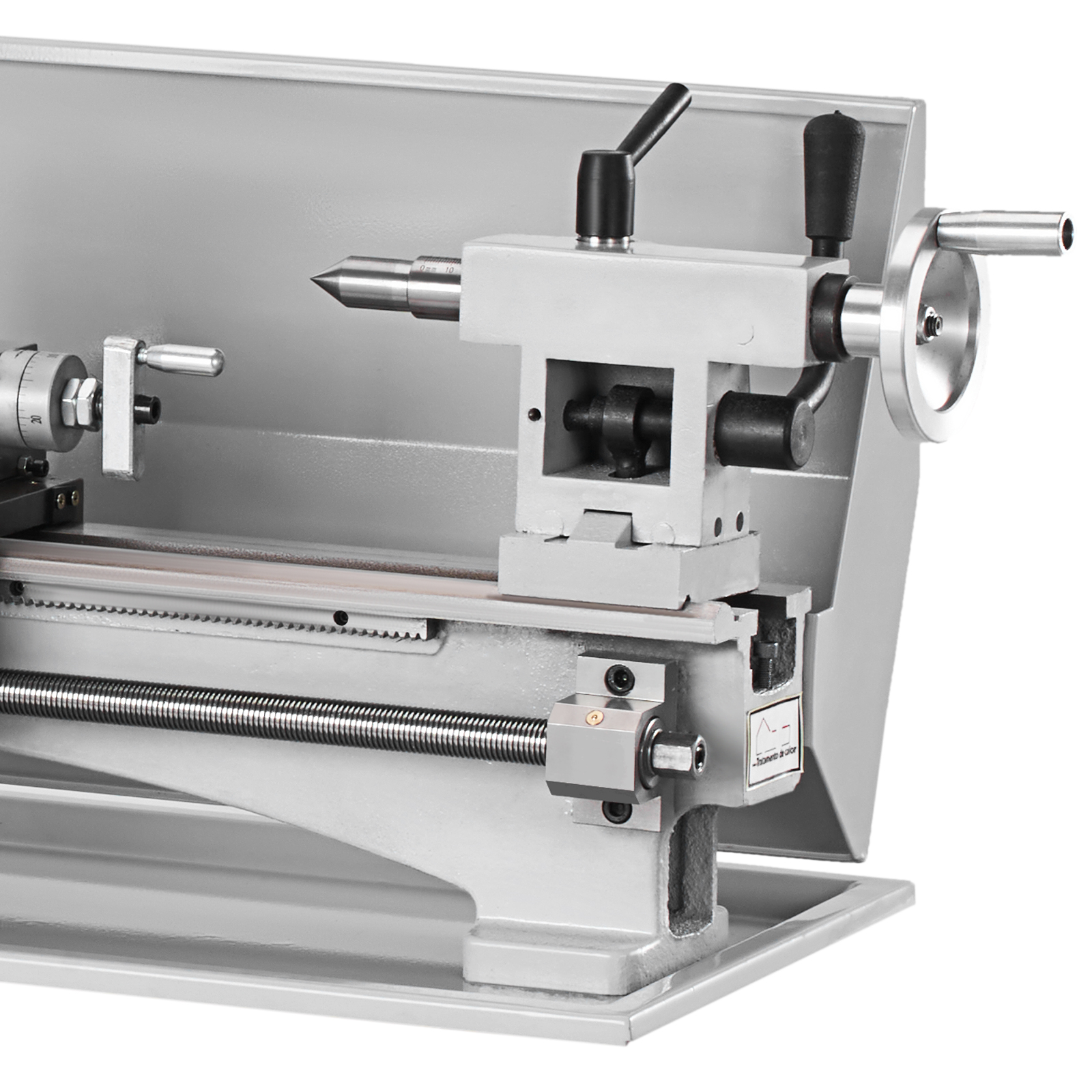 VEVOR mini metal lathe showcasing precision controls and robust construction.