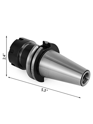 VEVOR cat40 er32 collet chuck set, metal tool with dimensions 2.4"x5.3".