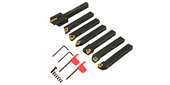 VEVOR indexable carbide tools set with six tools and three hex wrenches.