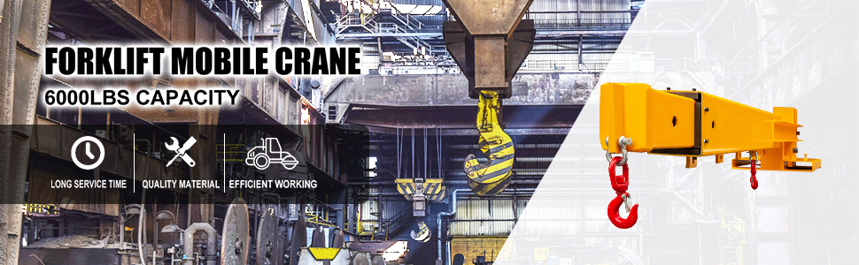 VEVOR forklift crane attachment, 6000lbs capacity, long service time, quality material.