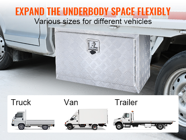 VEVOR kravas automašīnas apakšdaļas kaste apakšdaļas paplašināšanai; piemērota kravas automašīnām, furgoniem un piekabēm.