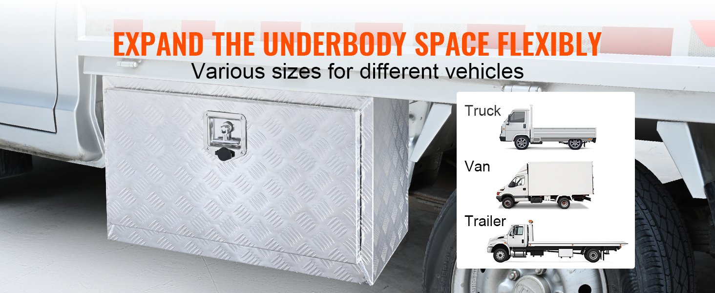 VEVOR kravas automašīnas apakšdaļas kaste apakšdaļas paplašināšanai; piemērota kravas automašīnām, furgoniem un piekabēm.