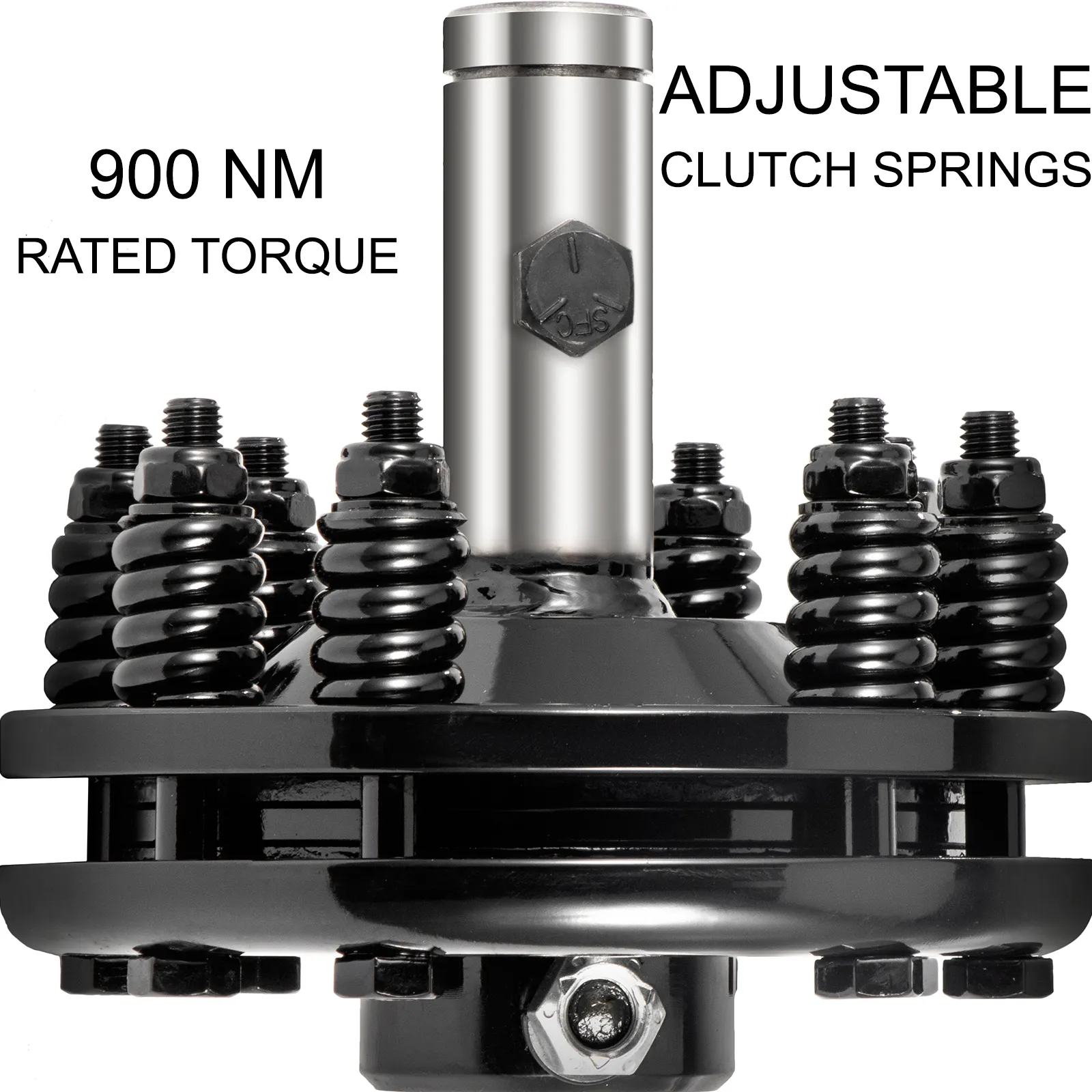 VEVOR pto slip clutch with 900 nm rated torque and adjustable clutch springs.