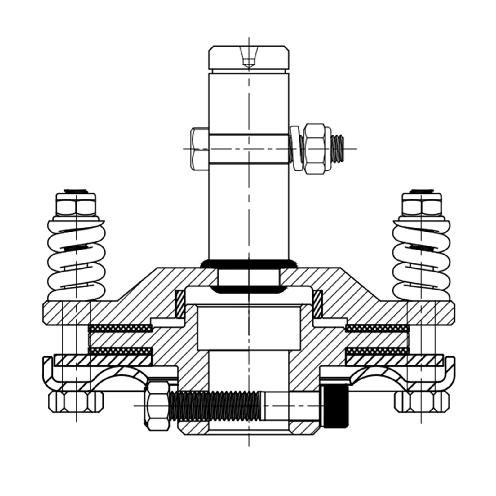 cross-sectional diagram of a VEVOR pto slip clutch with springs and bolts.