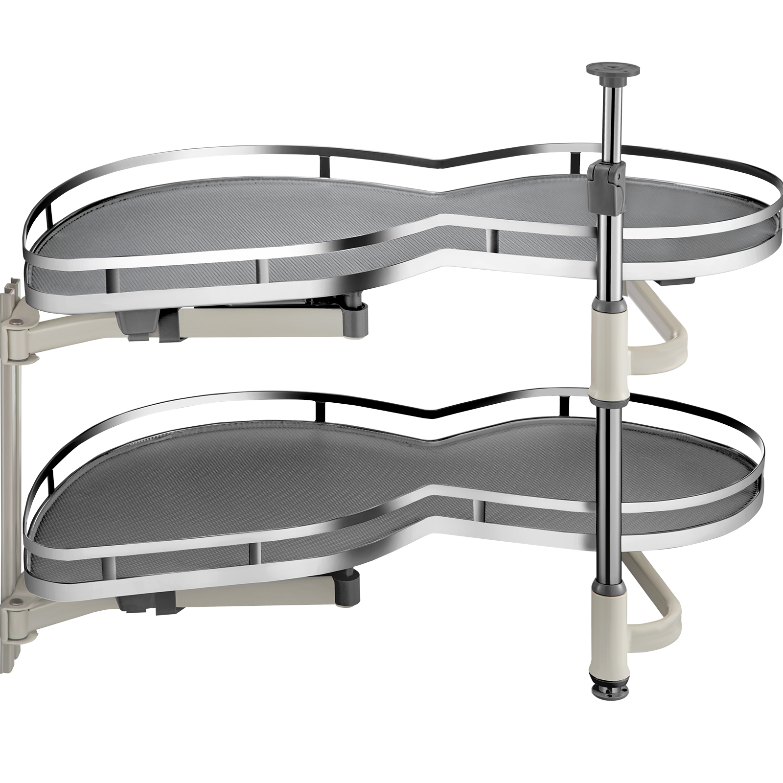 VEVOR swing left blind corner cabinet pull out with two-tiered chrome trays.