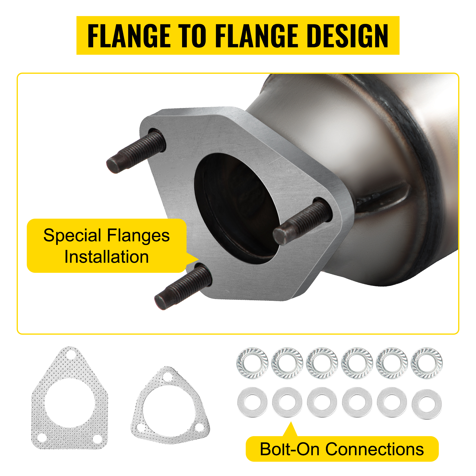 VEVOR catalytic converter honda accord with flange design and bolt-on connections