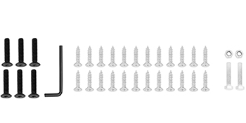 VEVOR murphy bed kit hardware set with screws and bolts arranged neatly.