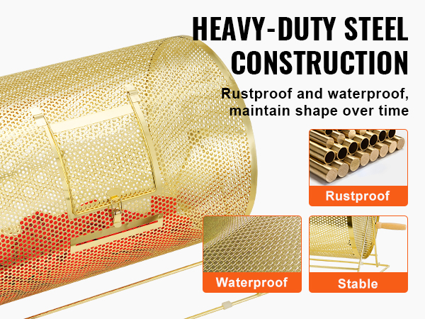 VEVOR raffle drum in heavy-duty steel construction, rustproof, waterproof, and stable.