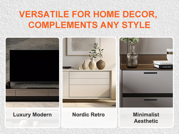 VEVOR cabinet pulls enhance luxury modern, nordic retro, and minimalist aesthetic home decor styles.
