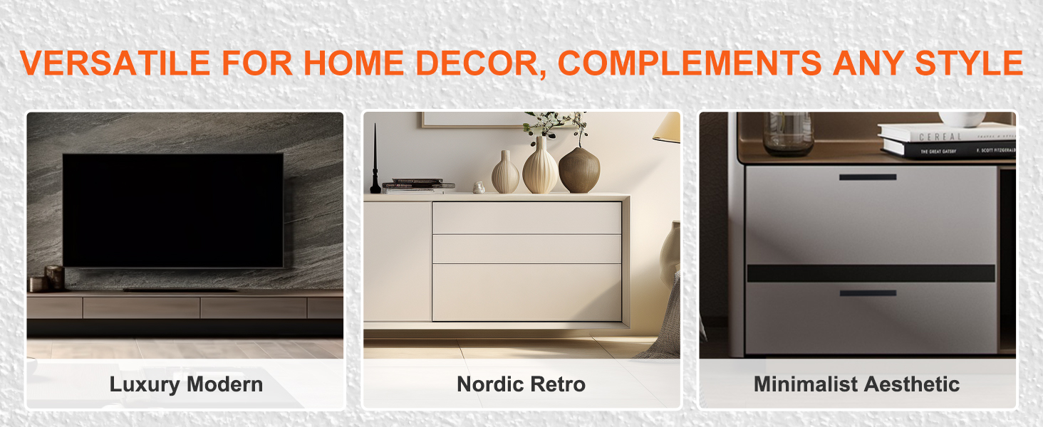 VEVOR cabinet pulls enhance luxury modern, nordic retro, and minimalist aesthetic home decor styles.