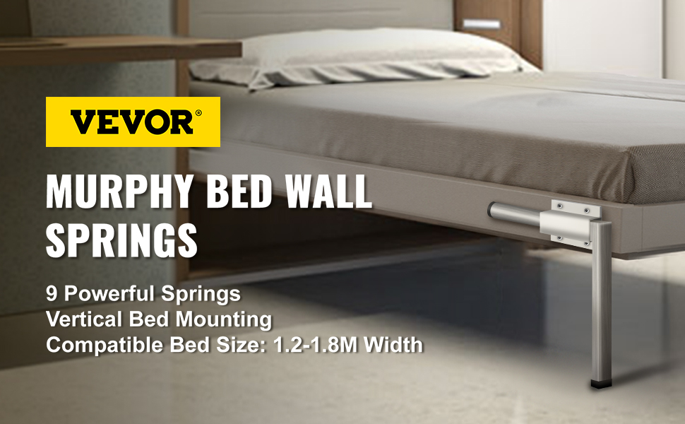 VEVOR murphy bed kit with 9 springs, vertical mounting, for 1.2-1.8m width beds.