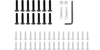 assorted screws, bolts, nuts, and an allen wrench for VEVOR murphy bed kit.