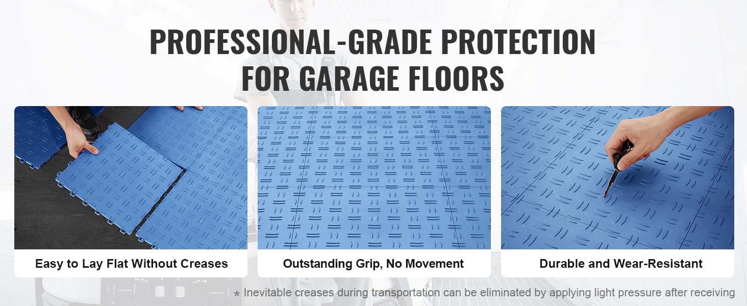 VEVOR garage tiles offer professional-grade protection, easy installation, outstanding grip, and durability.