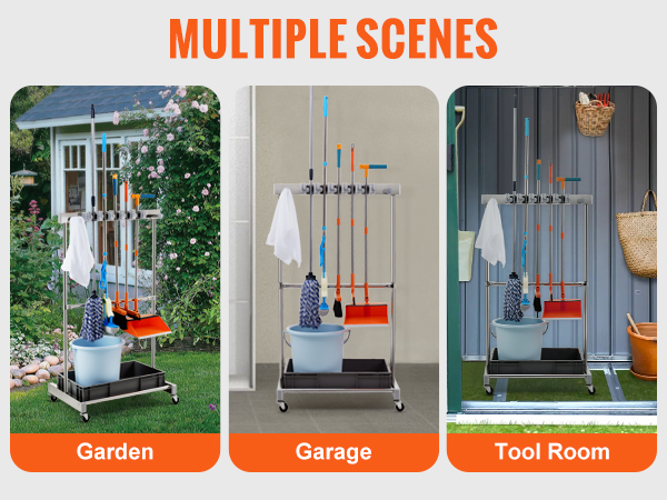 VEVOR garden tool organizer in garden, garage, and tool room, keeping tools neat and tidy.