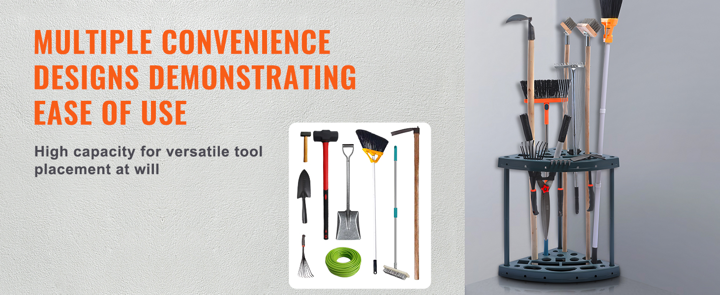 VEVOR garden tool organizer showcasing high-capacity versatile tool storage solutions.