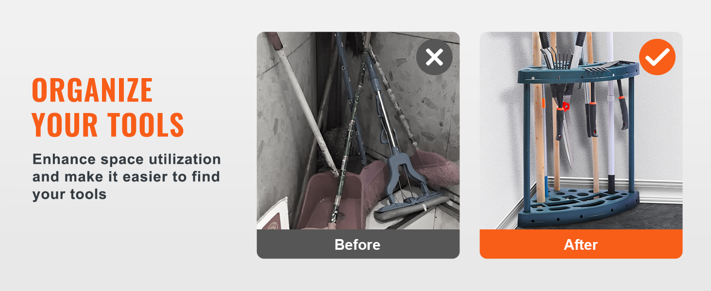 organize your tools with VEVOR garden tool organizer for better space utilization and easy access.