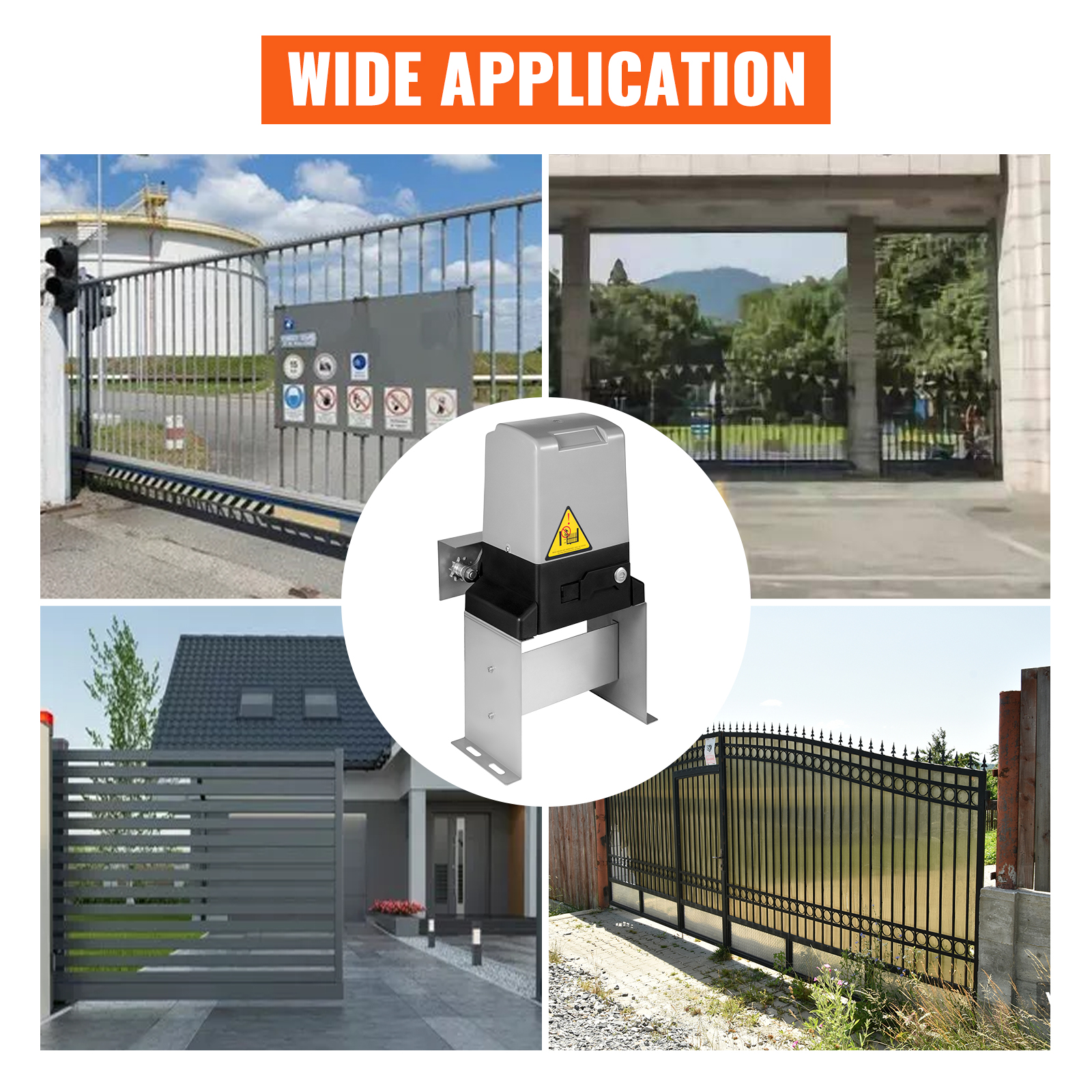 VEVOR sliding gate opener with wide application in residential and industrial gates.