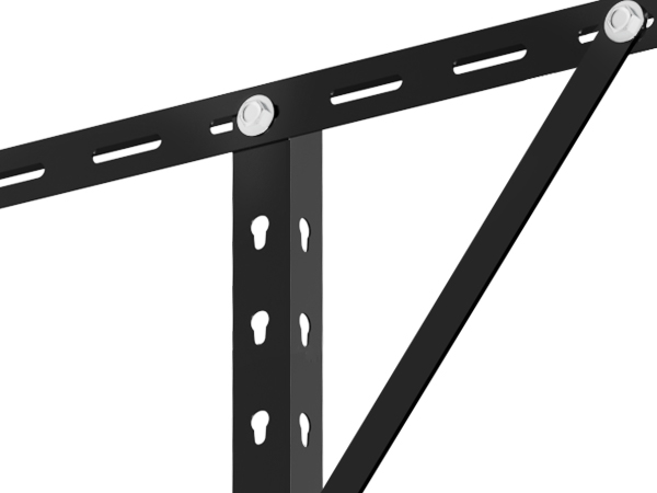 VEVOR garage storage rack, black metal frame with bolts and adjustable slots for secure storage.