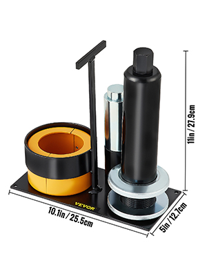 VEVOR pinion bearing puller with dimensions 10.1in x 5in x 11in in black and yellow.