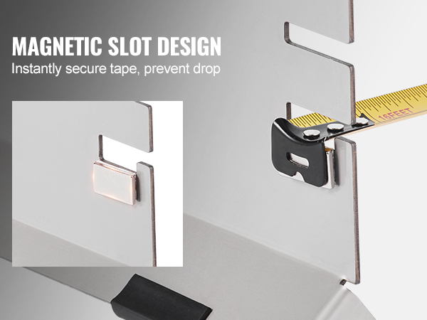 VEVOR wheel alignment tool with magnetic slot design, securing tape measure for precise adjustment.