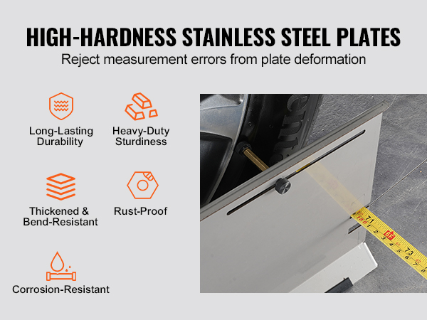 high-hardness stainless steel plates for VEVOR wheel alignment tool ensure accuracy and resist deformation.