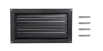VEVOR crawl space flood vent with installation bolts, black louvered design.