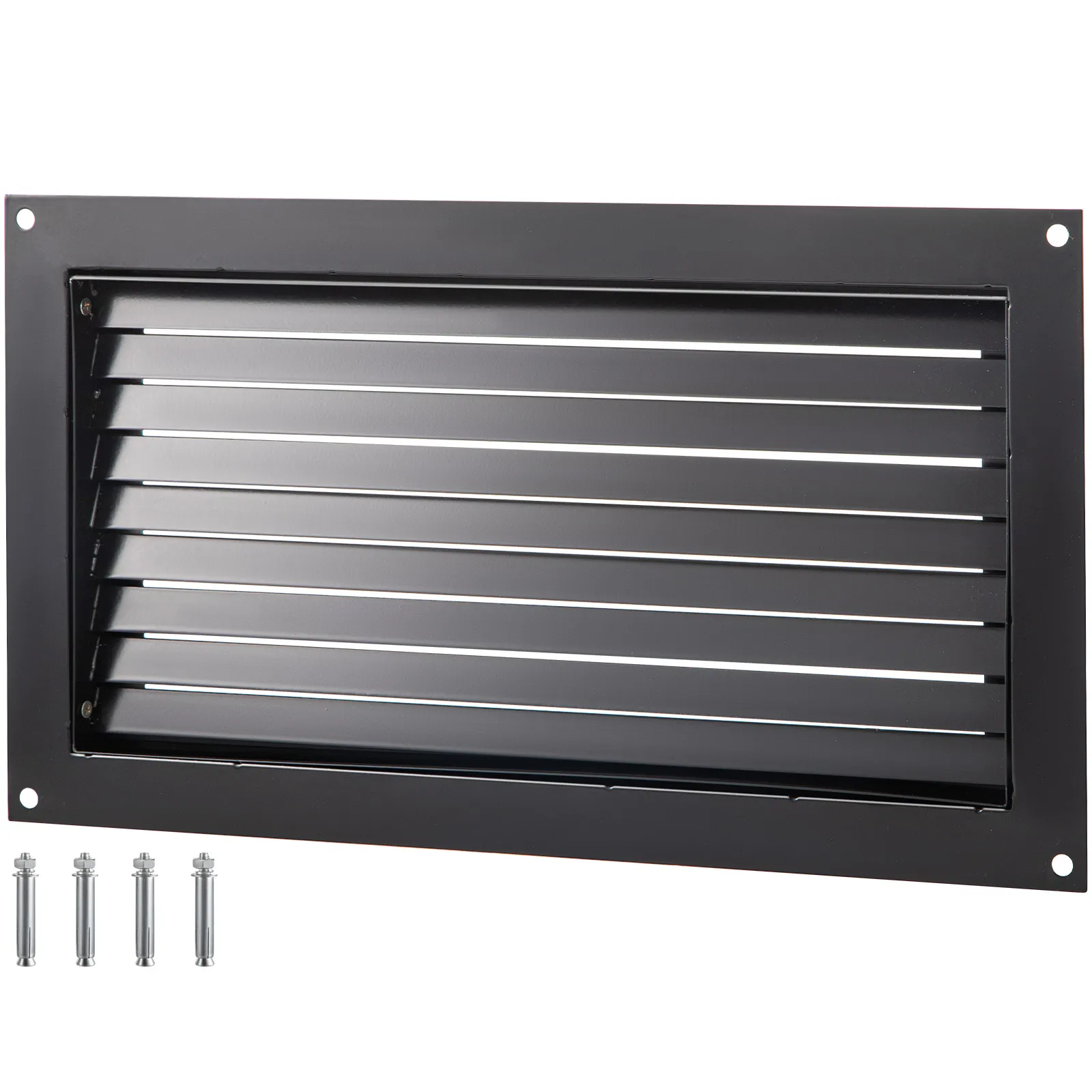 VEVOR foundation flood vent with mounting bolts in sleek black finish.