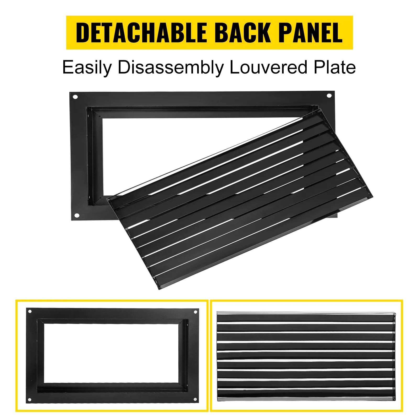 detachable back panel for VEVOR foundation flood vent with easily disassembled louvered plate.